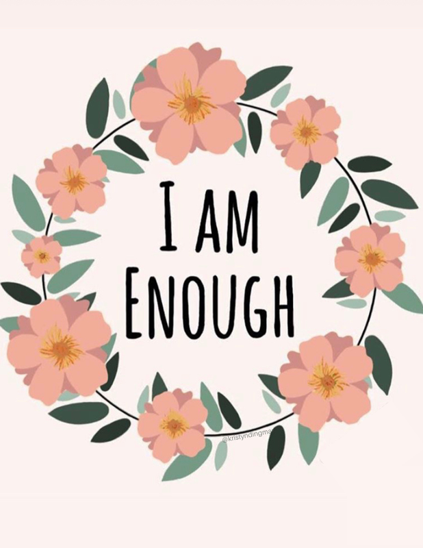 Illustration, I Am Enough typographic piece